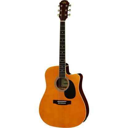 Aria AWN-15 Prodigy Series Acoustic Electric Dreadnought Guitar with Cutaway in Orange Gloss