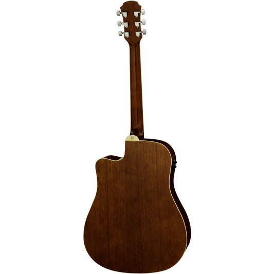 Aria ARAWN15CETS AWN-15 Prodigy Series Acoustic/Electric Dreadnought Guitar with Cutaway in Tobacco Sunburst