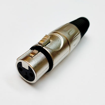 Leem Female Heavy Duty XLR Cable Connector in Nickel (Pk-1)