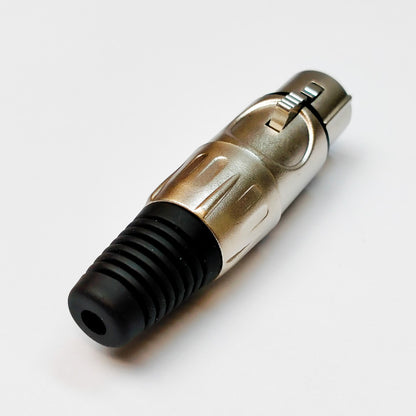 Leem Female Heavy Duty XLR Cable Connector in Nickel (Pk-1)