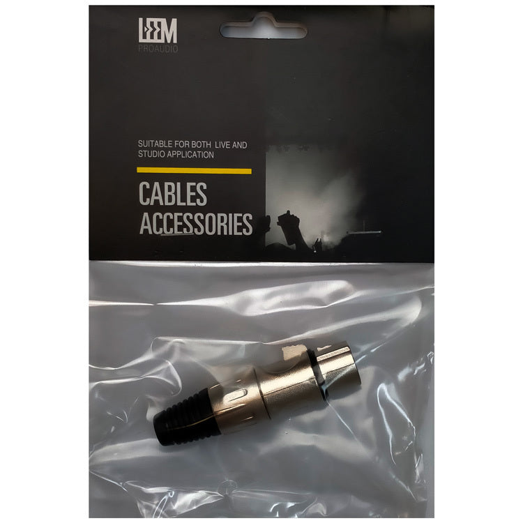 Leem Female Heavy Duty XLR Cable Connector in Nickel (Pk-1)