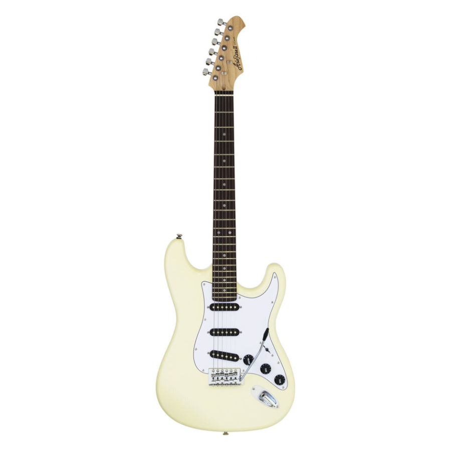 Aria Pro II STG-Series Electric Guitar in Vintage White with White Pickguard
