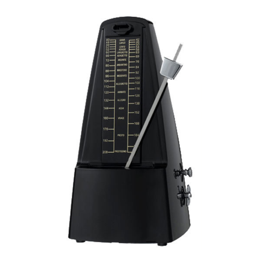 Cherry CM20BK Metronome with Metal Mechanism & Bell in Black Plastic Casing