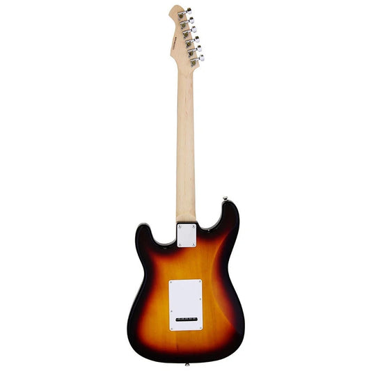 Aria STG-004 Series Electric Guitar in 3-Tone Sunburst with White Pickguard