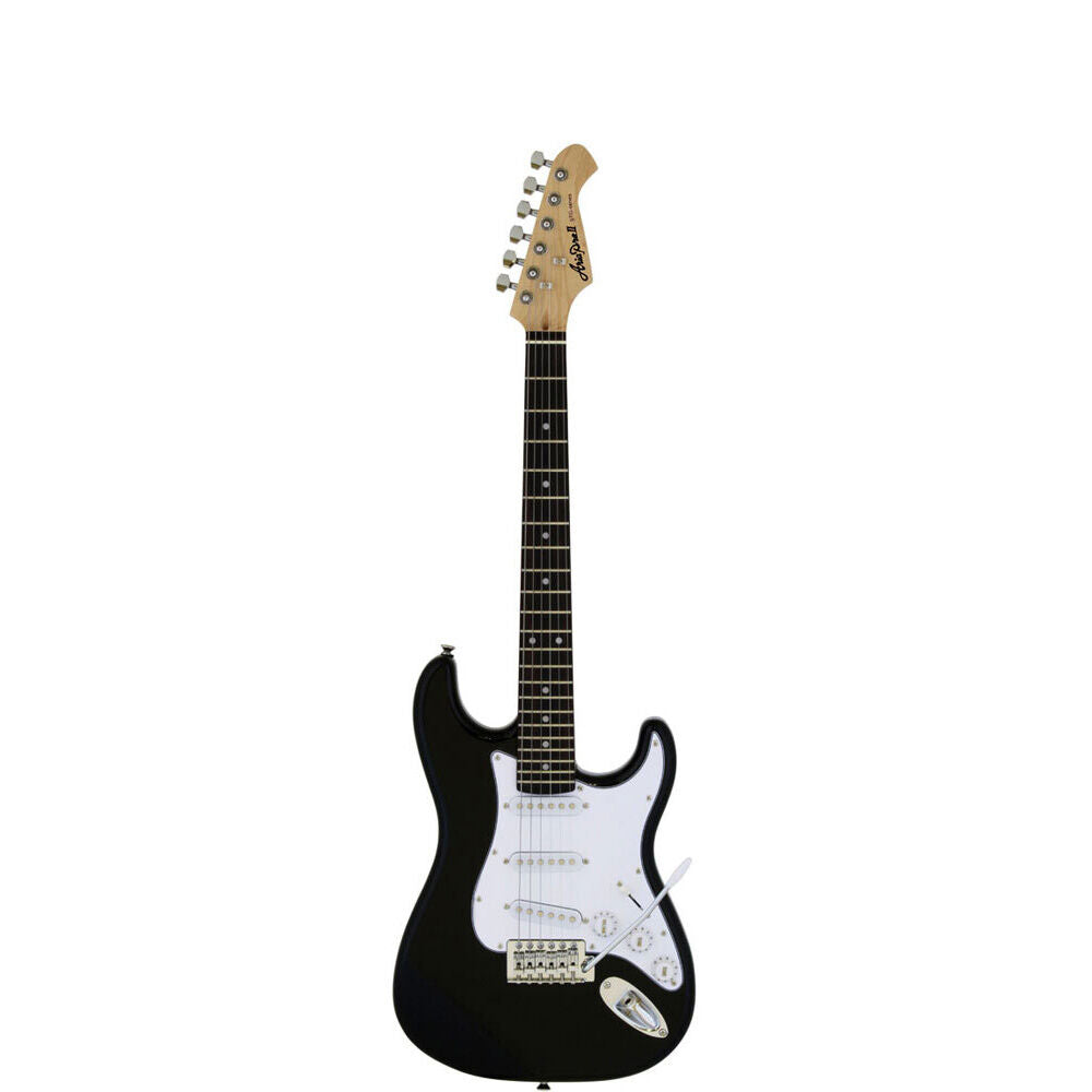 Aria ARSTGMINIBK STG-MINI Series 3/4 Size Electric Guitar in Black