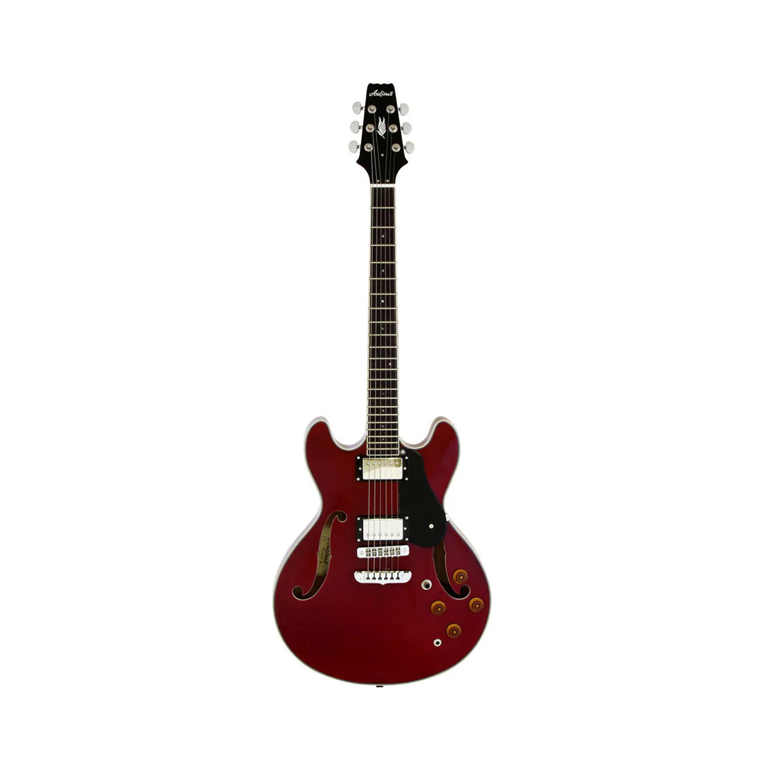 Aria TA-CLASSIC Semi-Hollow Electric Guitar in Wine Red Gloss