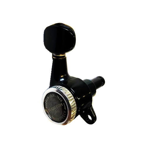 Gotoh ASG381MGT05L6B Magnum Lock Traditional Series Electric Guitar Tuning Machines in Black Finish (6-inline)