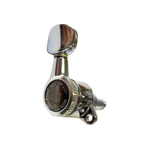 Gotoh ASG381MGT05L6C Magnum Lock Traditional Series Electric Guitar Tuning Machines in Chrome Finish (6-inline)