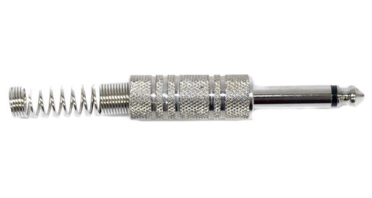 Leem 1/4" Metal Mono Jack Plug with Long Flexible Cable Boot (Pk-1)