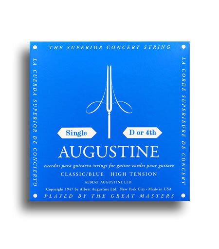 Augustine AUGBLUE4TH Classic Blue High Tension (D-4th) Single Classical Guitar String