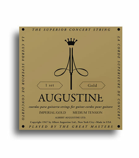 Augustine Imperial Gold Classical Guitar Strings (Medium Tension Crystal Trebles/Medium Tension Gold Basses)