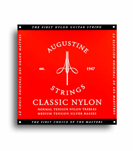Augustine AUGRED Classic Red Strings (Normal Tension Nylon Trebles/Medium Tension Silver Basses)