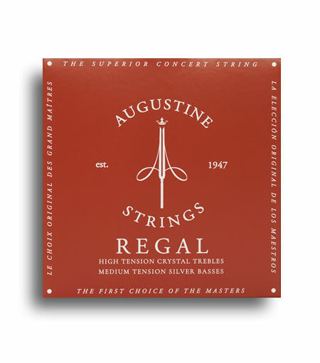 Augustine AUGREGRED Regal Red Classical Guitar Strings (High Tension Crystal Trebles/Medium Tension Silver Basses)