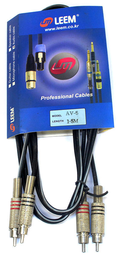 Leem 5ft Interconnect Cable (2 x Metal RCA Jack Plugs - 2 x Metal RCA Jack Plugs)