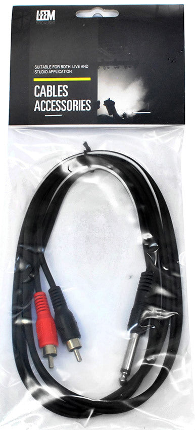 Leem 5ft Y-Cable (1/4" Straight TRS - 2 x RCA Plugs)
