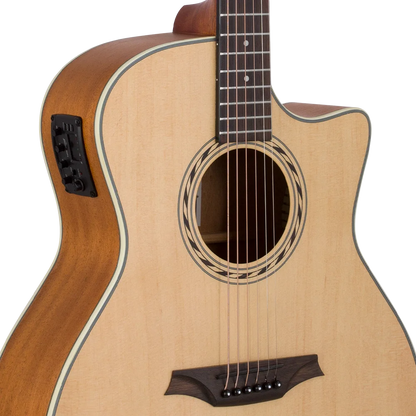Bromo BAA2CE Grand Auditorium Acoustic/Electric Guitar with Venetian Cutaway