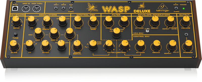Behringer Wasp Deluxe Hybrid Synthesizer with Dual OSCs & Multi-Mode VCF