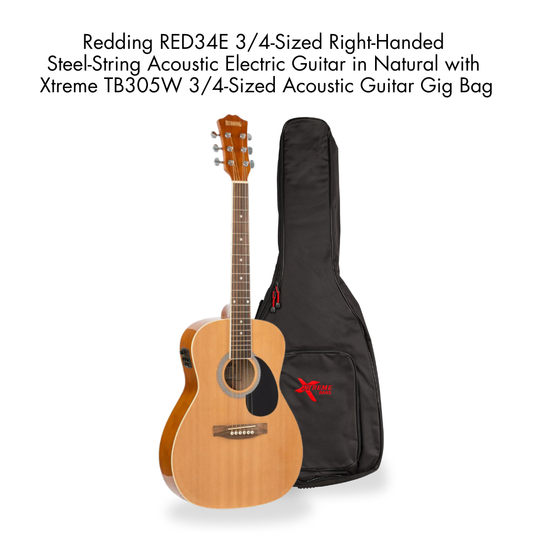 Southside Pack: Redding RED34E 3/4-Sized Right-Handed Steel-String Acoustic Electric Guitar in Natural Finish