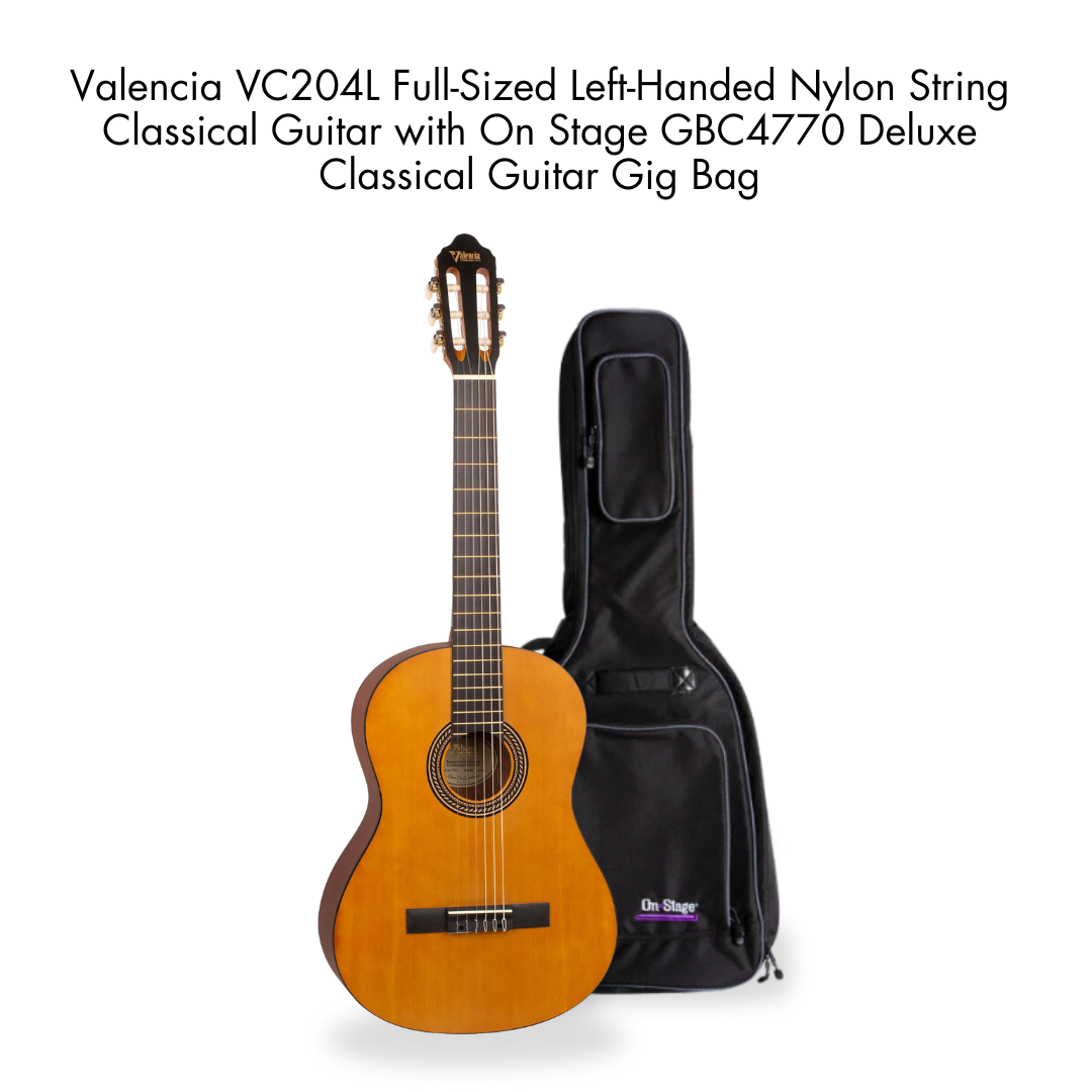 Southside Pack: VC204L Left-Handed Full-Sized Nylon String Classical Guitar