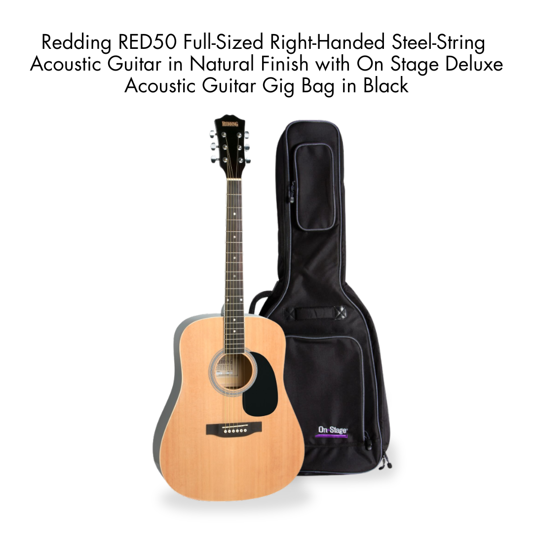 Southside Pack: Redding RED50 Full-Sized Right-Handed Steel-String Acoustic Guitar in Natural Finish