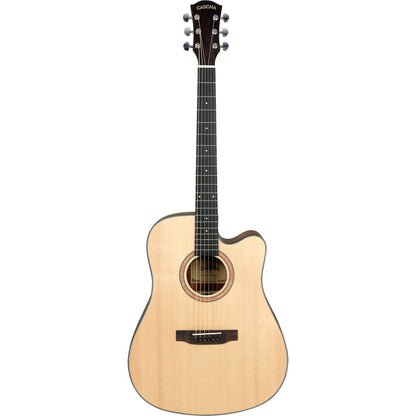 Cascha CASCGA300 Performer Series Dreadnought Acoustic Guitar in Natural Finish