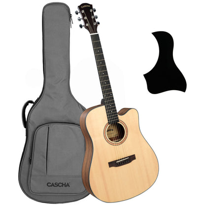 Cascha CASCGA300 Performer Series Dreadnought Acoustic Guitar in Natural Finish