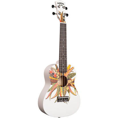 Cascha CASCULCDC Linden Series Concert Ukulele in White with Dreamcatcher Design & Bag