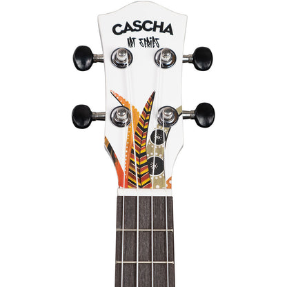 Cascha CASCULCDC Linden Series Concert Ukulele in White with Dreamcatcher Design & Bag