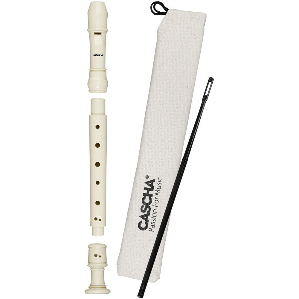 Cascha CASEH3909 Descant Soprano Recorder with Baroque Fingering in Ivory