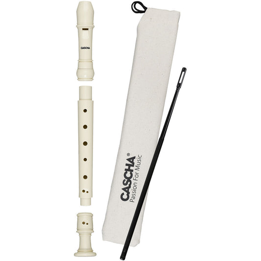 Cascha CASEH3909 Descant Soprano Recorder with Baroque Fingering in Ivory