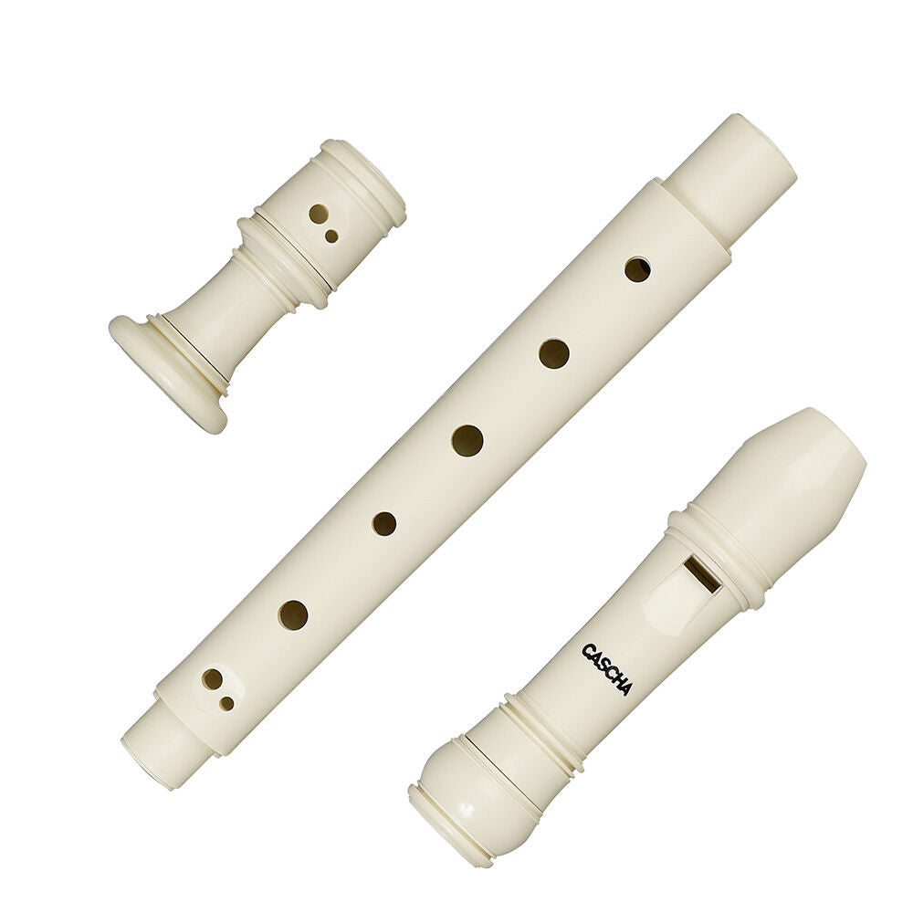 Cascha CASEH3909 Descant Soprano Recorder with Baroque Fingering in Ivory