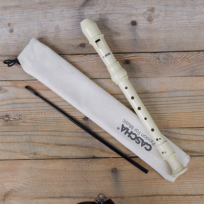 Cascha CASEH3909 Descant Soprano Recorder with Baroque Fingering in Ivory