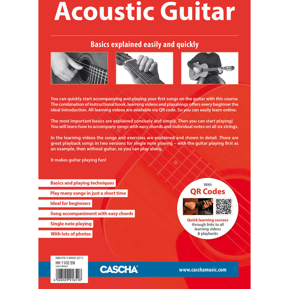 Cascha Learn To Play Quick & Easy Acoustic Guitar Method Book/Online Video