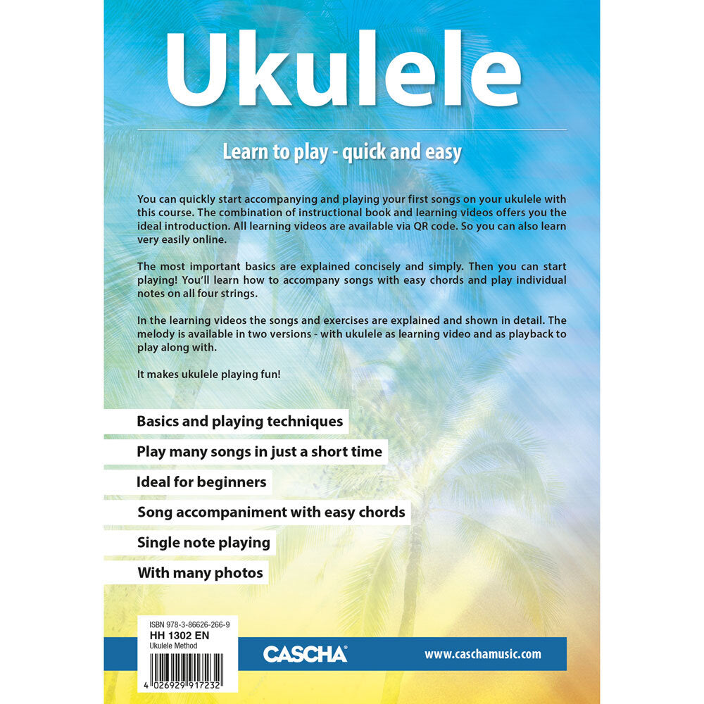 Cascha Learn To Play Quick & Easy Ukulele Method Book/Online Video