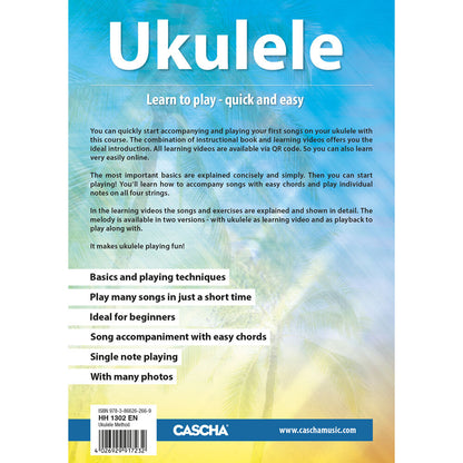 Cascha Learn To Play Quick & Easy Ukulele Method Book/Online Video