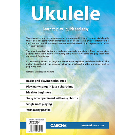 Cascha Learn To Play Quick & Easy Ukulele Method Book/Online Video