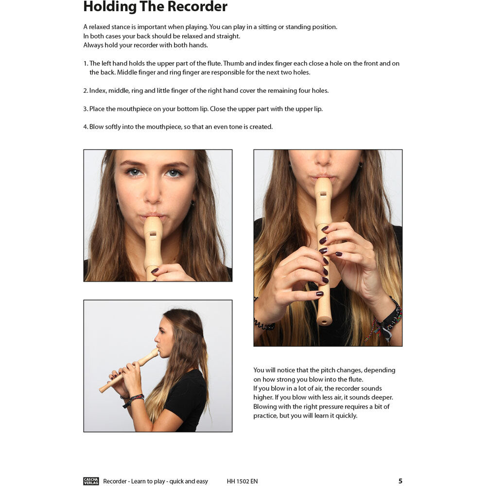 Cascha Learn To Play Quick & Easy Recorder Method Book/CD