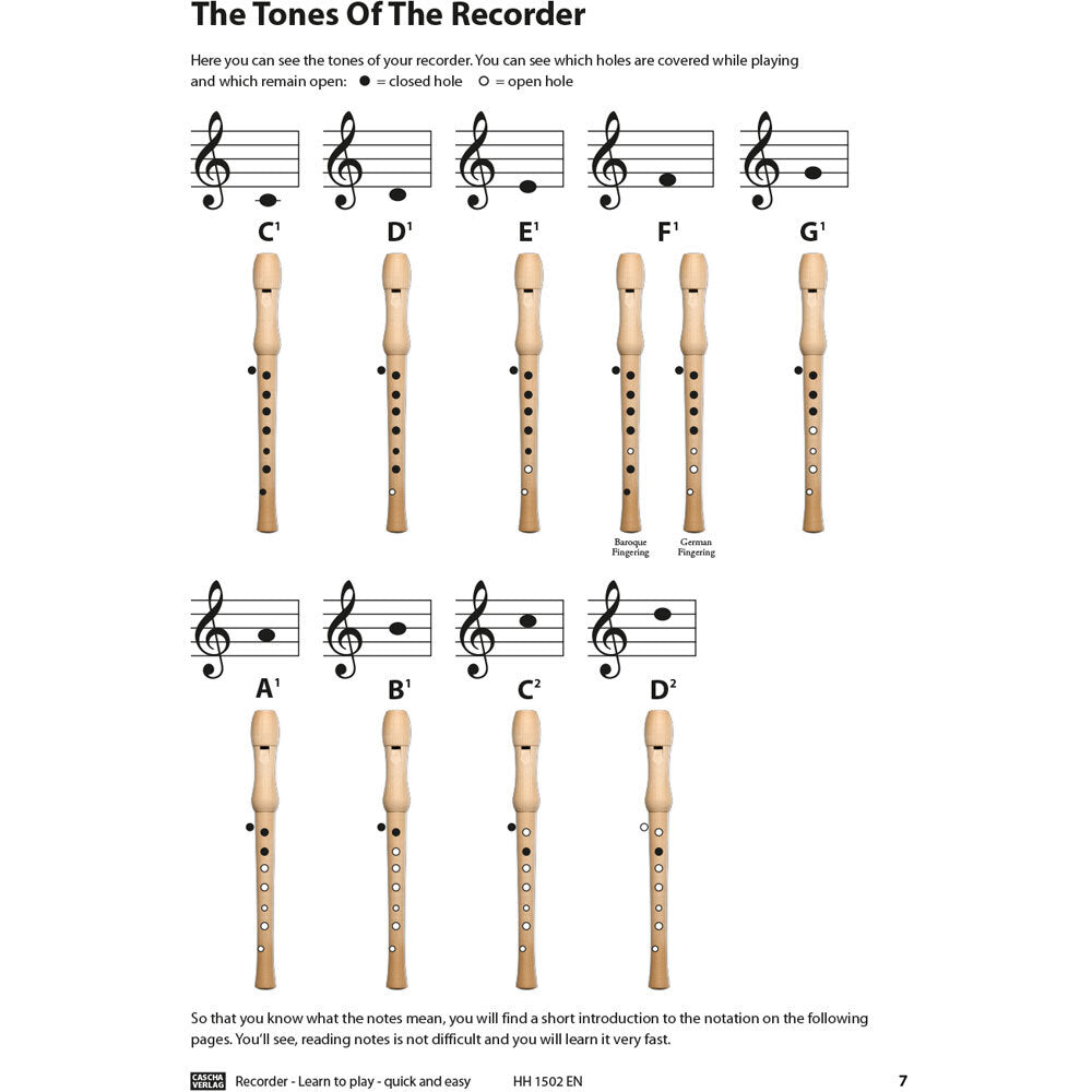 Cascha Learn To Play Quick & Easy Recorder Method Book/CD