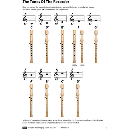 Cascha Learn To Play Quick & Easy Recorder Method Book/CD
