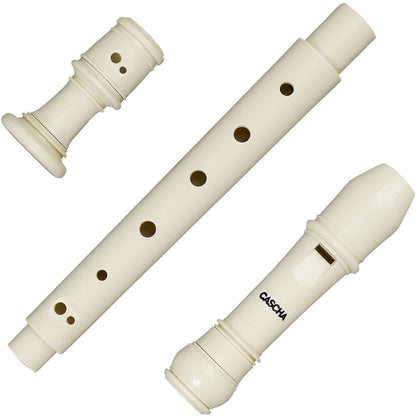 Cascha CASHH1510EN Descant Soprano Recorder Pack with Baroque Fingering in Ivory Book & CD