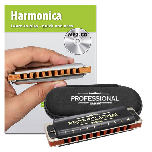 Cascha CASHH1610EN Professional Blues Series Harmonica Set in the Key of C