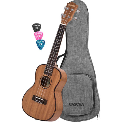 Cascha CASHH2035L Mahogany Series Lefthand Concert Ukulele in Natural Finish