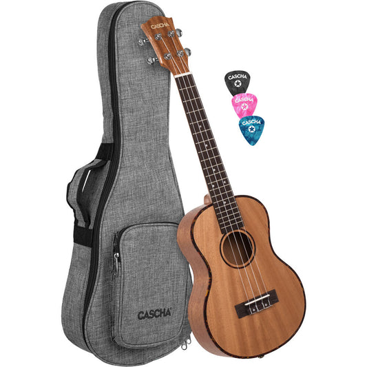 Cascha CASHH2048L Mahogany Series Lefthand Tenor Ukulele in Natural Finish