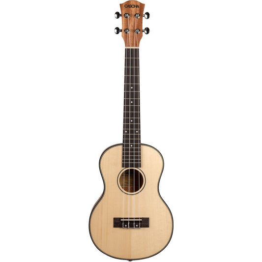 Cascha CASHH2154 Spruce Solid Top Series Tenor Ukulele in Natural Finish