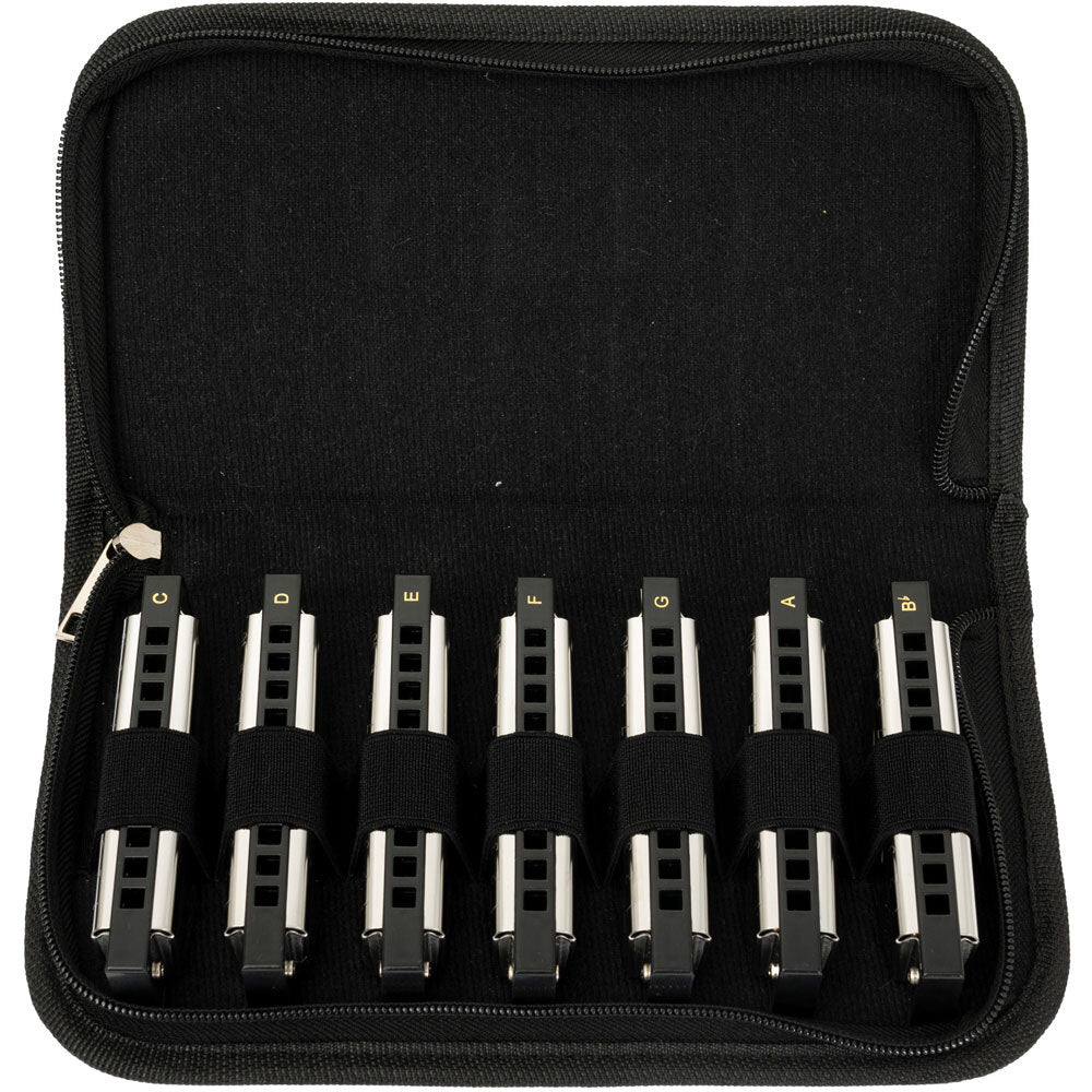 Cascha CASHH2223 7-Pce Blues Harmonica Set in the Keys A, Bb, C, D, E, F, G