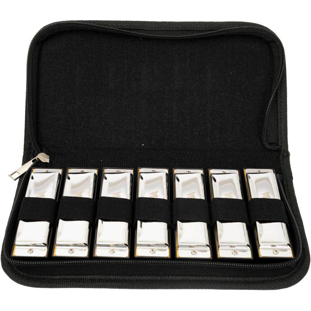 Cascha CASHH2223 7-Pce Blues Harmonica Set in the Keys A, Bb, C, D, E, F, G