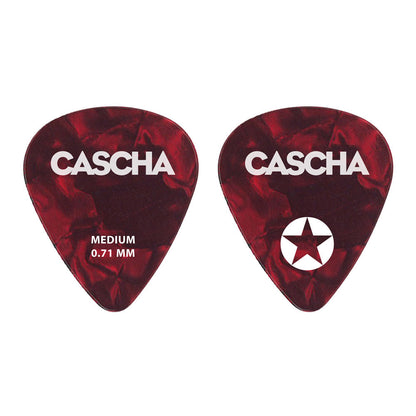 Cascha CASHH2294 Metal Tin of 24 Medium Celluloid Guitar Picks in Red (0.71mm)