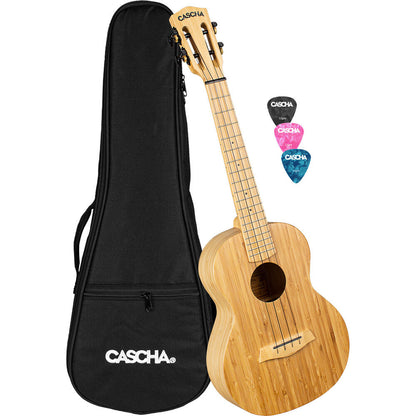 Cascha CASHH2314 Bamboo Series Tenor Ukulele in Natural Finish