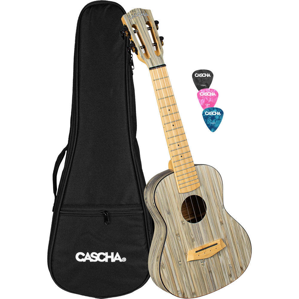 Cascha CASHH2316 Bamboo Series Concert Ukulele in Graphite Finish