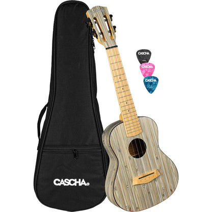 Cascha CASHH2316 Bamboo Series Concert Ukulele in Graphite Finish